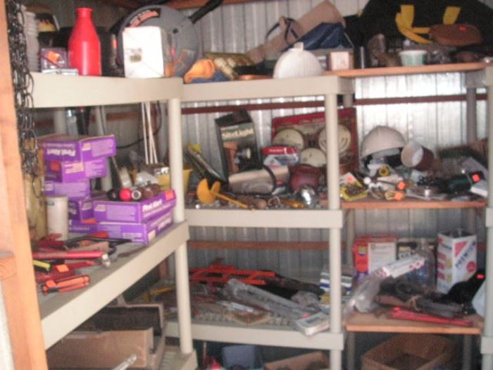 Storage container filled with tools and other....