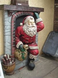 Life size Santa Clause and fireplace