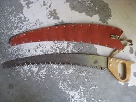Curved saw with sheath