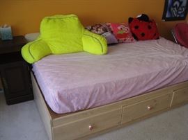 Twin bed with drawers