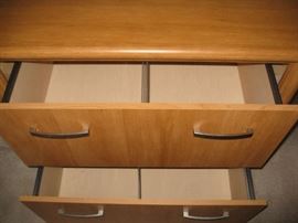 Inside wood file cabinet