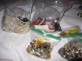 Necklaces, earrings, pins, bracelets