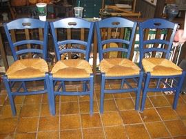 Four wood back chairs