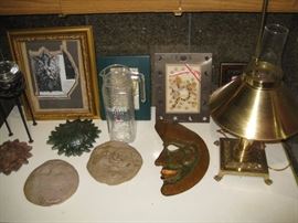 Brass lamp etc