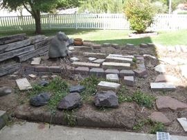 Lots of stones for sale in the back yard
