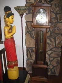 Grandfather clock, floor lamp