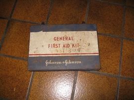 Johnson and Johnson metal first aid kit