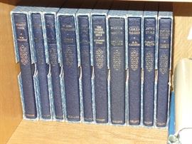 Collection of leather bound books in original box - Collins