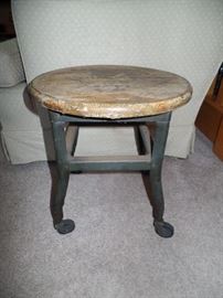 Vintage,  Metal and wood stool 