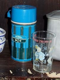  Vintage thermos and glass 