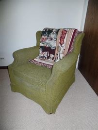   Green chair with matching couch 