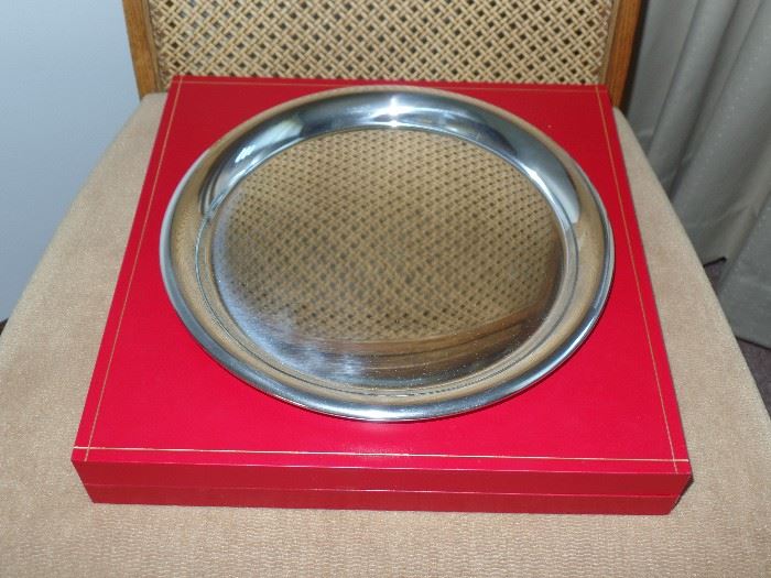 Silver plate serving plate