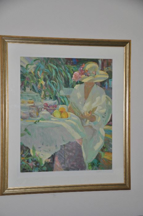 Exquisite "Garden Solitude" Serigraph by Don Hartfield with COA. 36" x 42" 