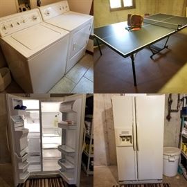 washer dryer Refrigerator and ping pong table 