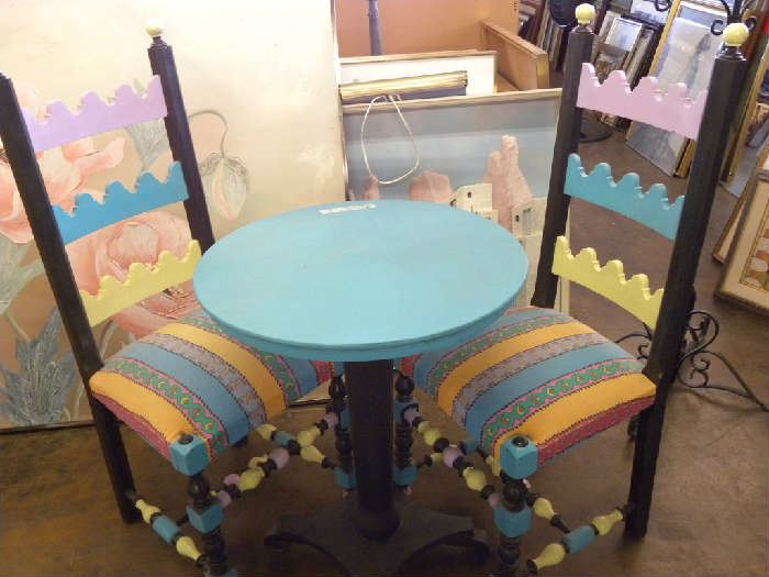 Painted Table & 2 Chairs