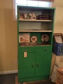 Vintage green metal kitchen cabinet 
