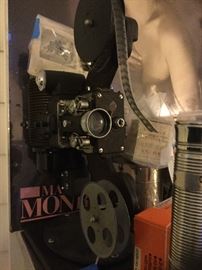 Bell & Howell projector with Woody Woodpecker film