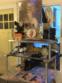 Marilyn Monroe memorabilia. Vintage cameras
