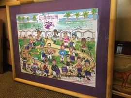 Gulfstream Park Jockey Caricatures...autographs 