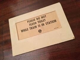 Maine Central train sign for passengers 