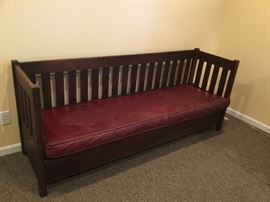 Antique Stickley era settle settee....76-inches. 