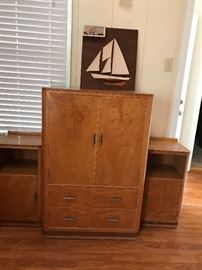 Art deco maple bedroom suite