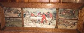 Old English large rectangle paintings in oak frame