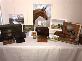 Collection of English boxes and more of her lovely art.
