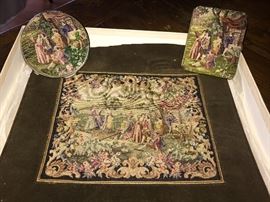 Petti point compact, cigarette holder and lingerie bag