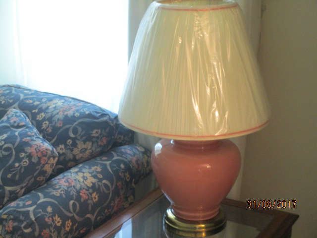 one of two ginger jar lamps