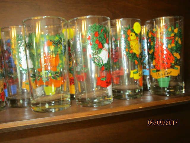 12 Days of Christmas glasses (only 11 available)