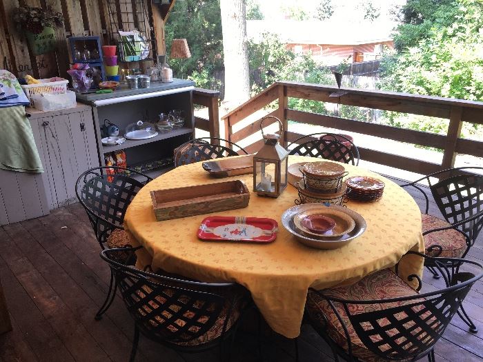 Terrific wrought iron patio chairs and table