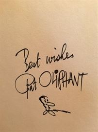 Fun signed copy from cartoonist Pat Oliphant