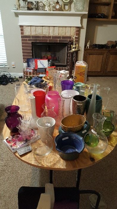 Glass vases, dishes and misc. Items