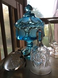 Fostoria coin compote with lid.