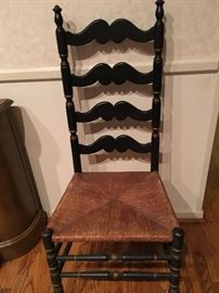 Ladder-back chair with rush seat