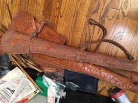 Tooled leather scabbards