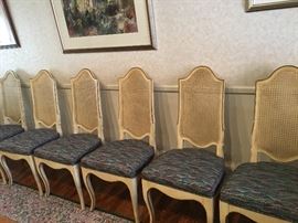 Set of 8 Country French dining chairs