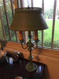 Tole metal lamp
