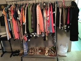 upscale ladies clothing, small, petite, shoes and hand bugs, 