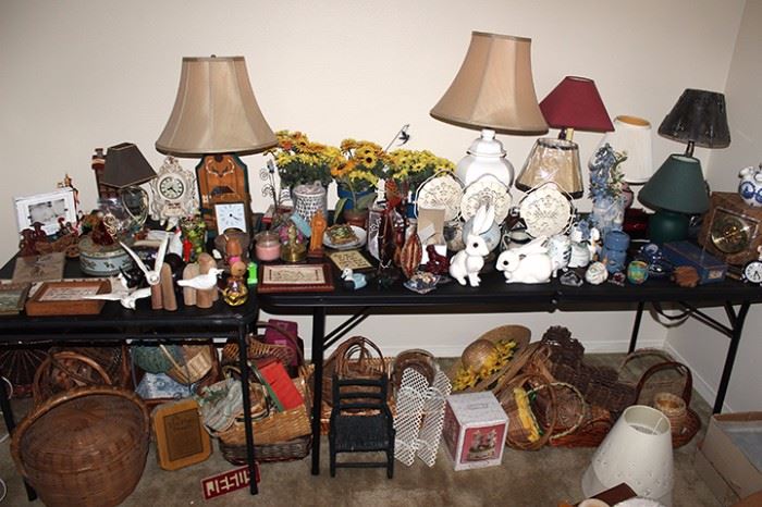 Lamps, Baskets, Clocks, Home Decor