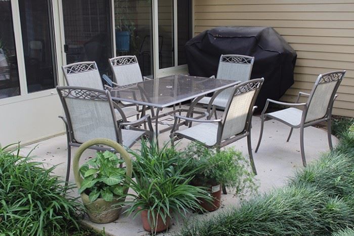 Patio Furniture, Grill, Potted Plants