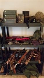 Military soldier uniforms and equipment from Wold War 1 and 2