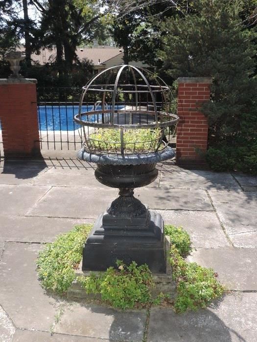 Cast Iron Urn  / shown with sphere - also for sale !