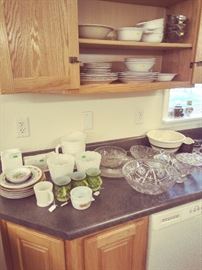 MILK GLASS, CUT GLASS, & other vintage glassware