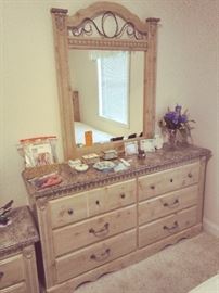 Matching Low Boy Dresser & Mirror - 4-pc set