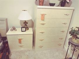 Matching Night Stand and High Boy Dresser