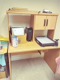 Small Computer Desk with attached Over Shelf Storage