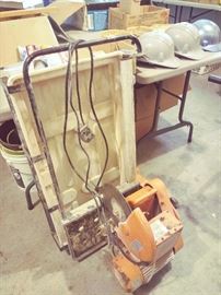 Masonry Chop Saw, foot control & water cooling line with Tubular Frame & removable plastic water tray