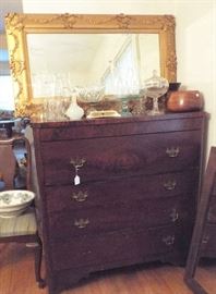 Fabulous antique chest & antique framed mirror